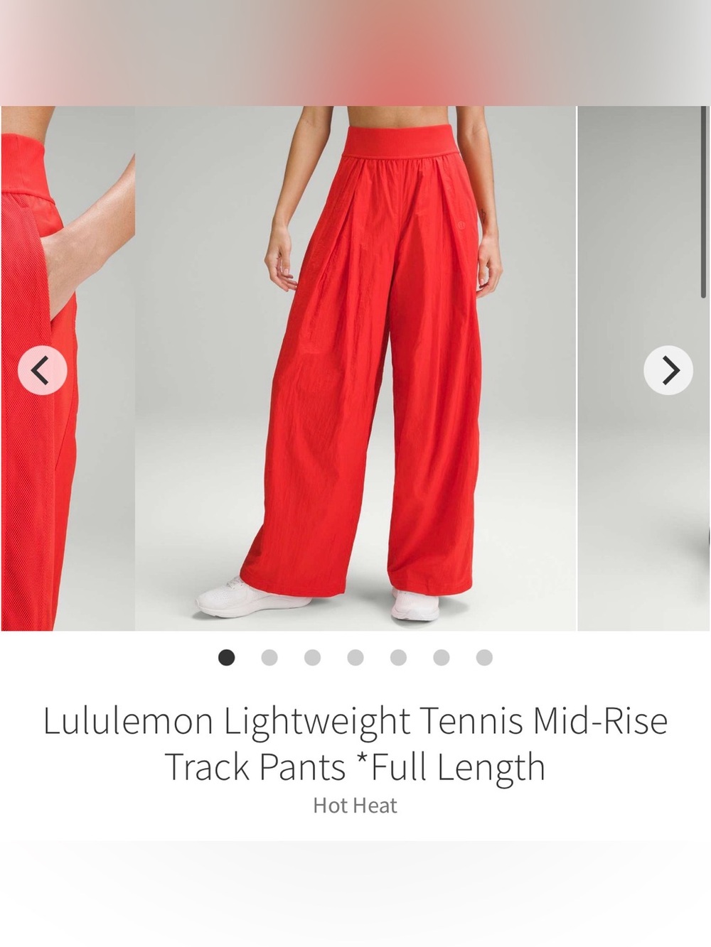 Lululemon lightweight tennis  mid-rise track pants hot heat size 6